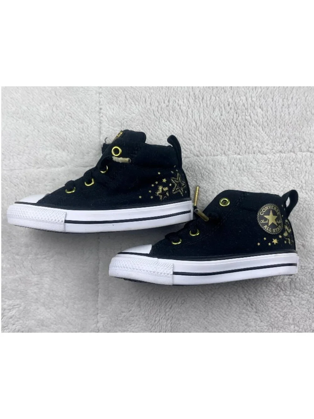 Converse Chuck Taylor All Star Street High Top Sneakers Baby Size 6 Black Gold